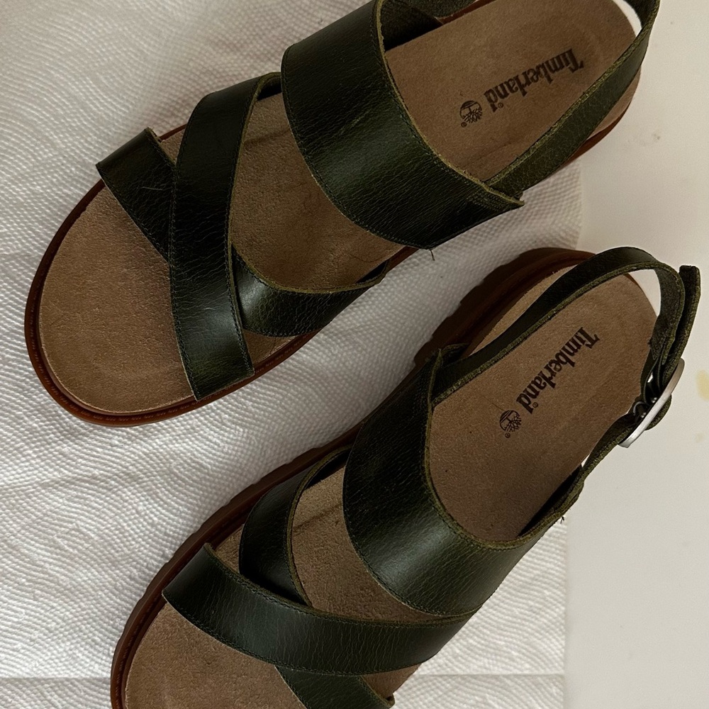 Timberland Clairemont way Women's Dark Green Cross Strap Sandals - Picture 4 of 5